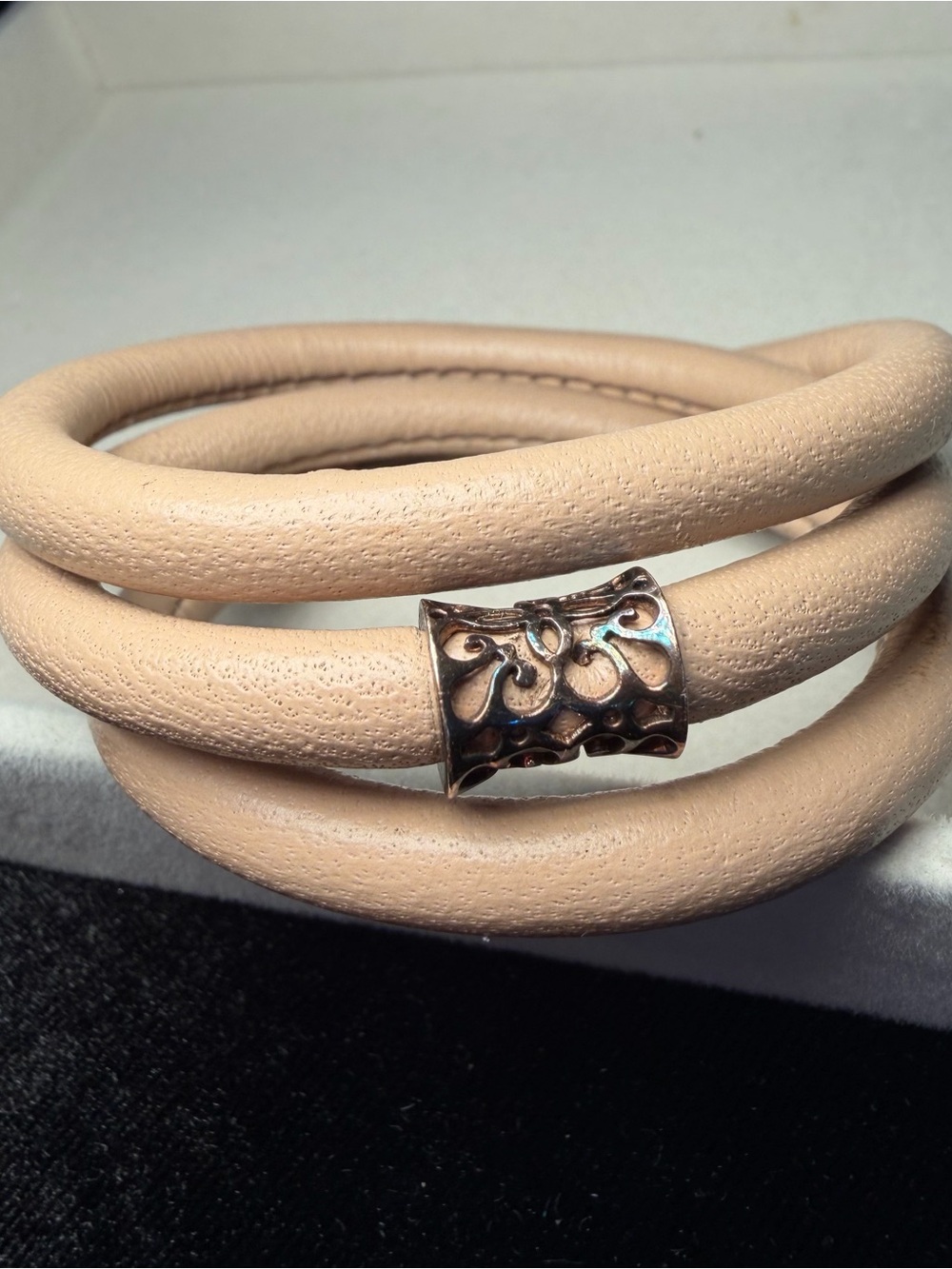 Story by Kranz and Ziegler Lambskin Beige Wrap Bracelet
